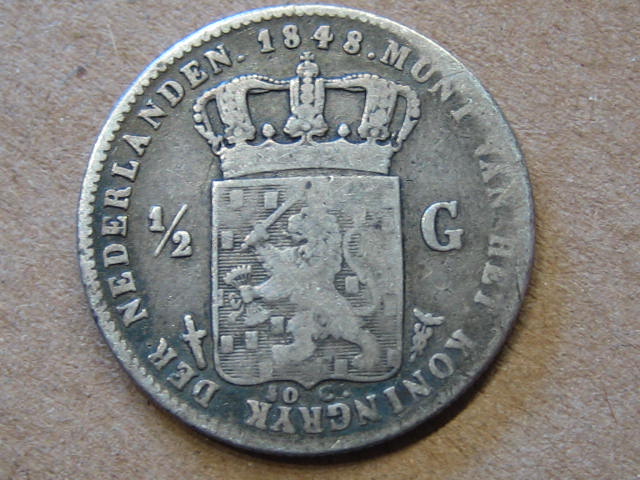  Niederlande 1/2 Gulden 1848   