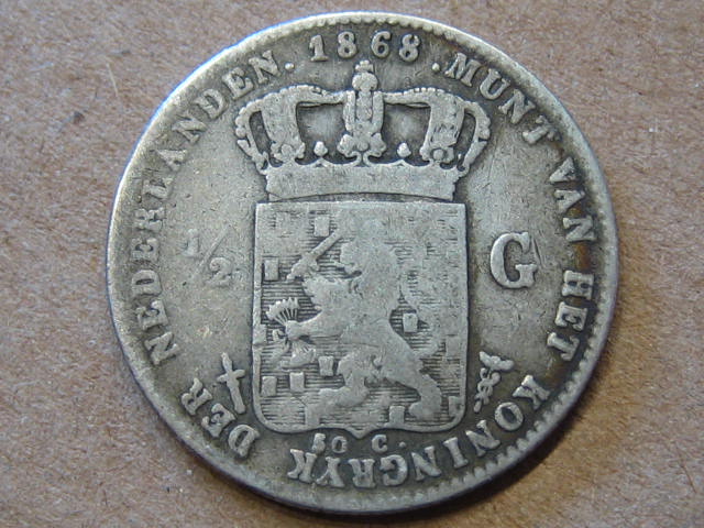  Niederlande 1/2 Gulden 1868   