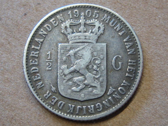  Niederlande 1/2 Gulden 1905   