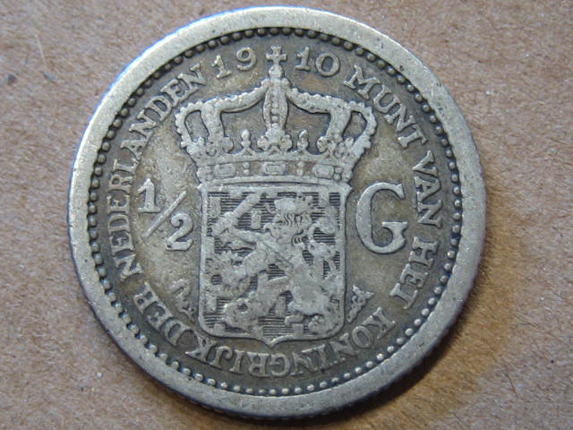  Niederlande 1/2 Gulden 1910   