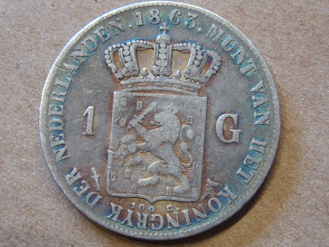  Niederlande 1 Gulden 1863   