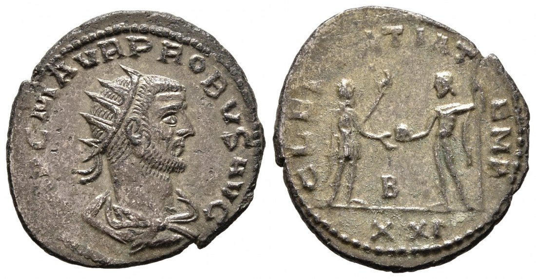 PEUS 8766 Kaiserliche Prägung Probus, 276-282 Antoninian Siscia Feine Tönung, Sehr schön