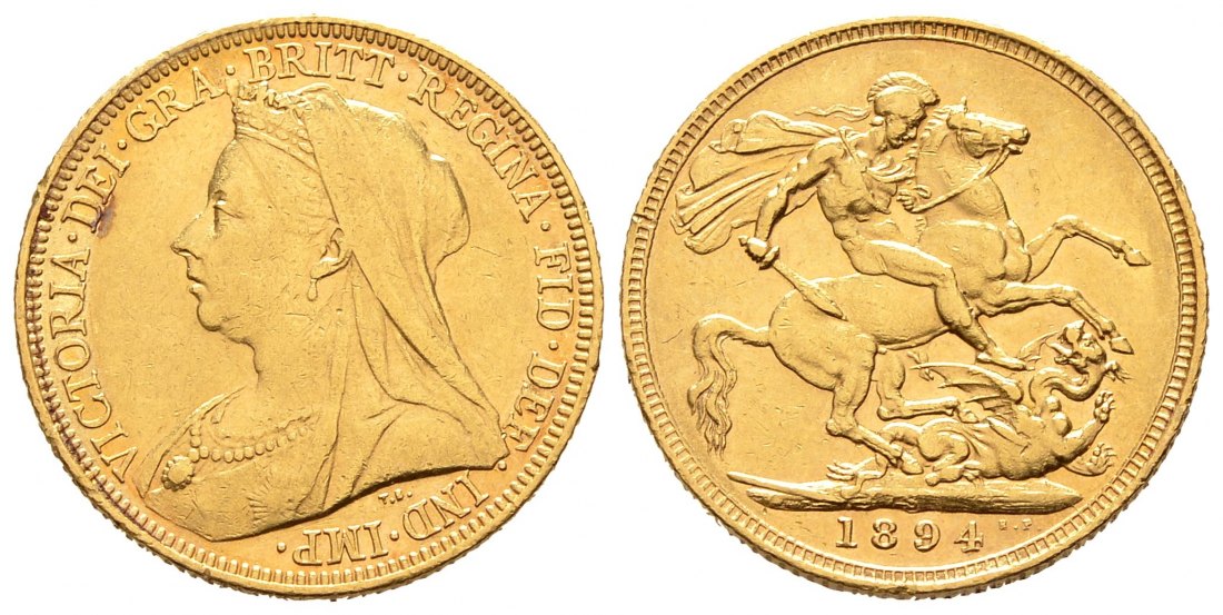 PEUS 8782 Großbritannien/Australien 7,32 g Feingold. Victoria ( 1837 - 1901) Sovereign GOLD 1894 S Sydney Sehr schön