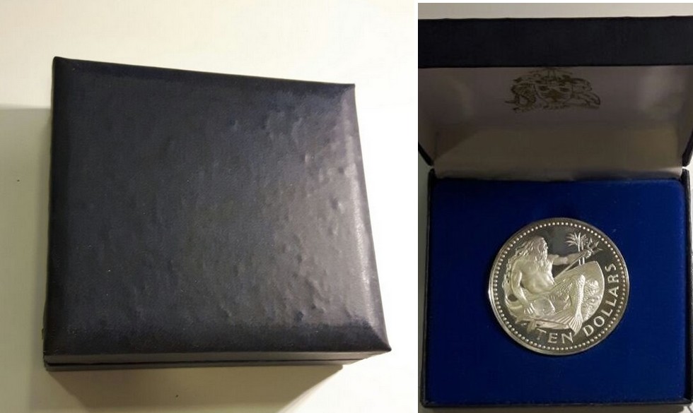  Barbados  10 Dollar  1975  FM-Frankfurt  Feingewicht: 35,06g  Silber   