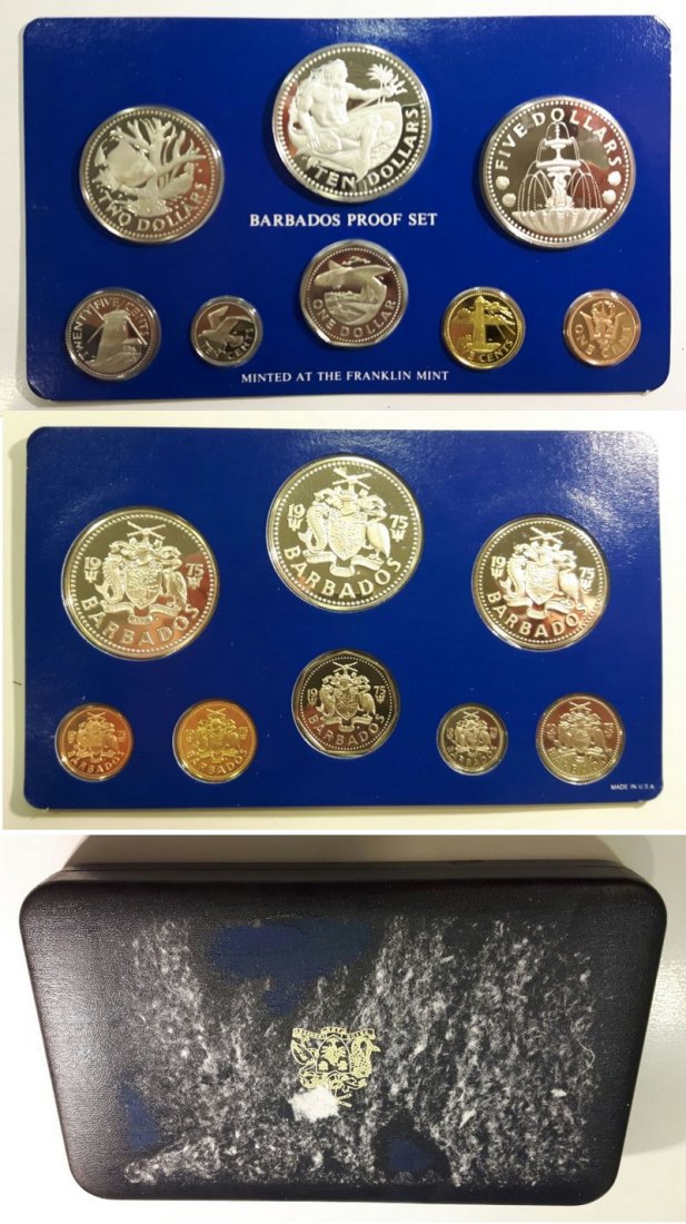  Barbados  Kursmünzensatz  1975  FM-Frankfurt  Feingewicht: 59,94g pp   