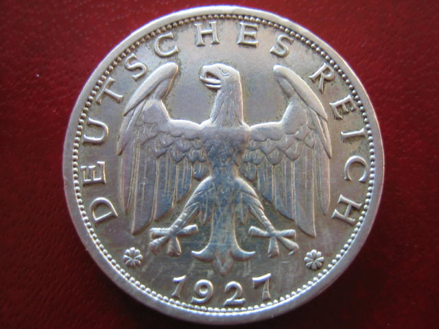  WR 1 Reichsmark 1927 J. Rar.   