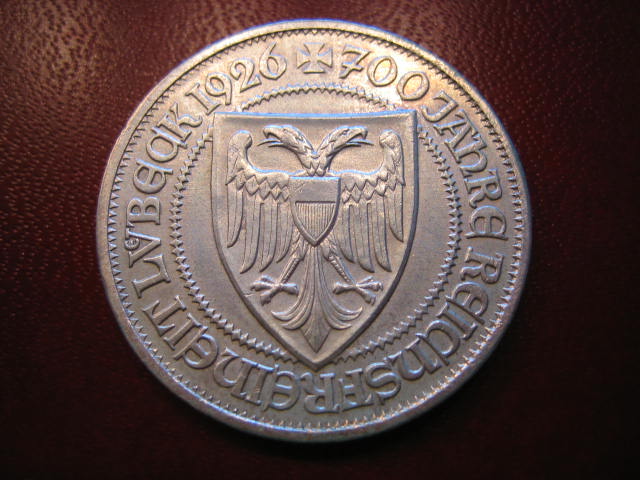  WR 3 Reichsmark 1926 Lübeck   