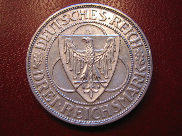  WR 3 Reichsmark Rheinlandräumung 1930 D   