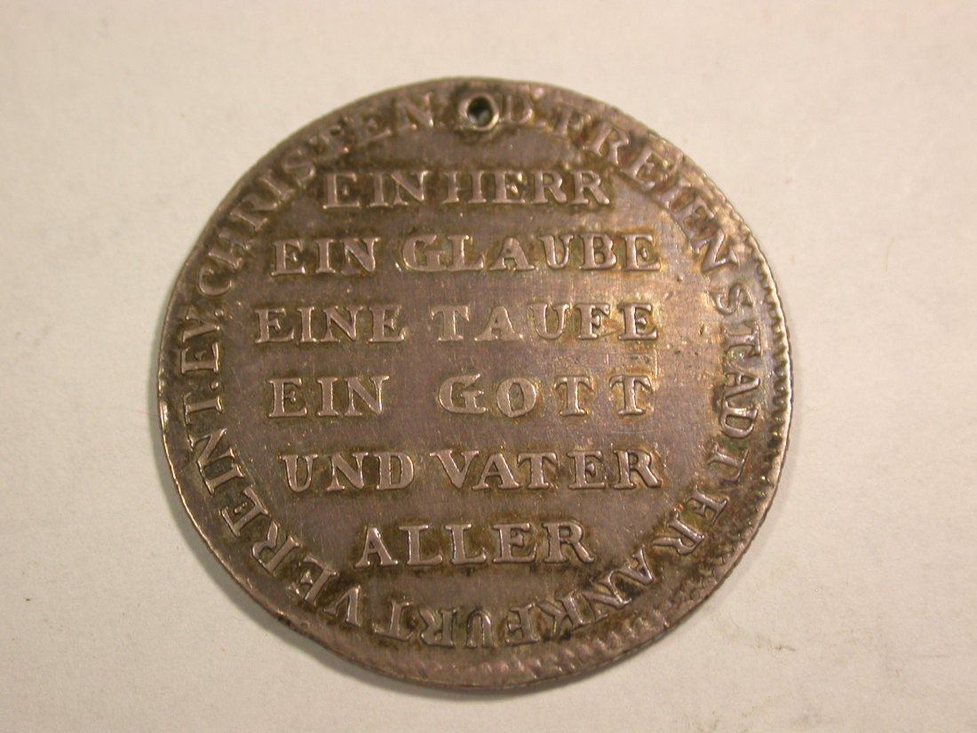  B27 Frankfurt Silber Medaille 1817 Reformation gelocht Originalbilder   