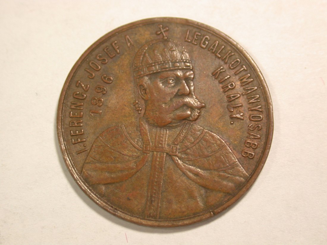  B27 Ungarn kl. Medaille 1896  Originalbilder   