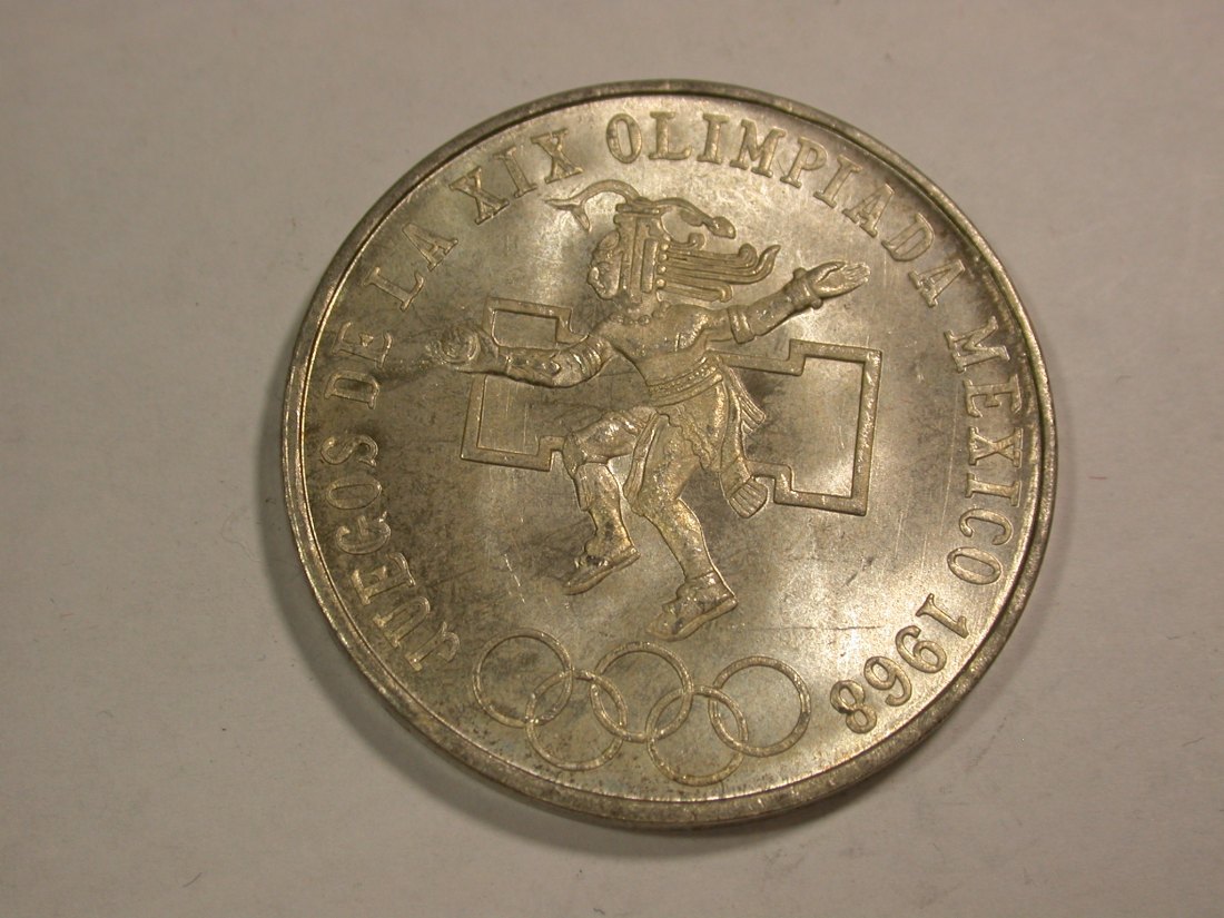 B27 Mexico 25 Pesos Silber Olympia in ST- Feinst !!!  Originalbilder   