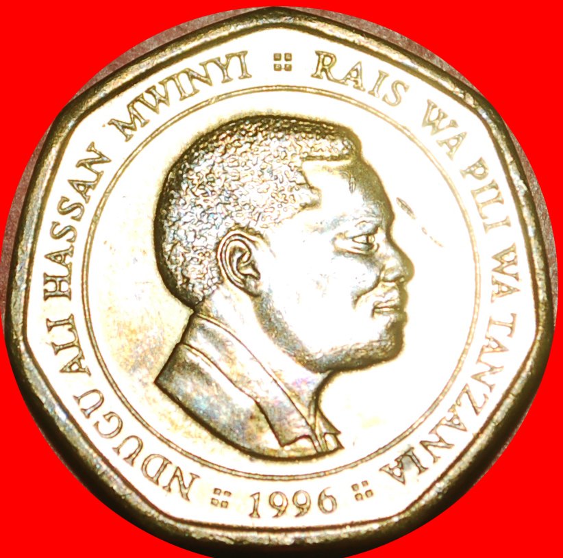  √ SIEBENECK NASHORN:TANSANIA ★ 50 SHILINGI 1996 VZGL STEMPELGLANZ! President Mwinyi (1985-1995)   
