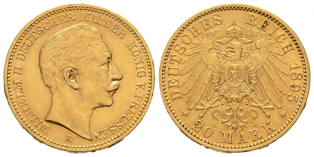 PEUS 8903 Preußen 7,17 g Feingold. Wilhelm II. (1888 - 1918) 20 Mark Gold 1895 A Sehr schön