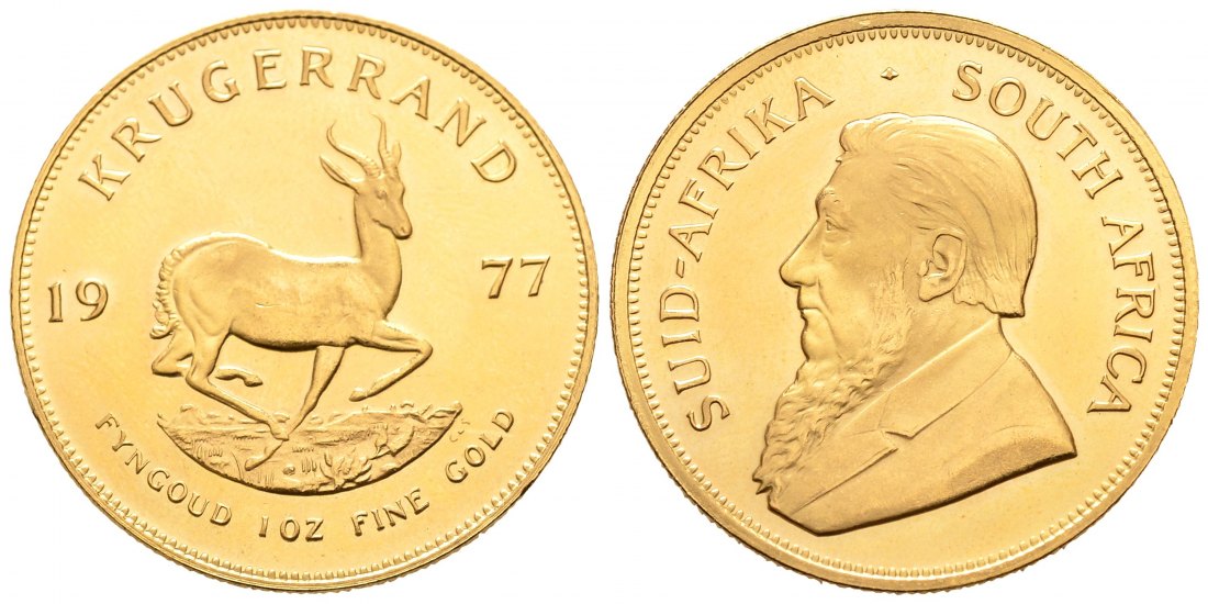 PEUS 8907 Süd-Afrika 31,1 g Feingold Krügerrand GOLD Unze 1977 Vorzüglich +