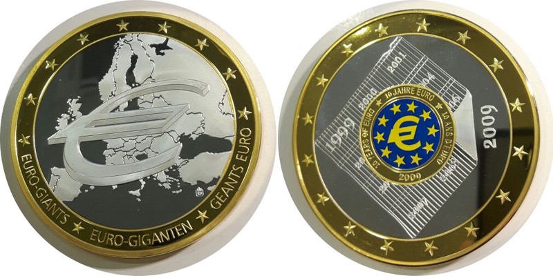  Europa   Medaille   10 Jahre Euro   FM-Frankfurt   Gewicht: 75g  PP   