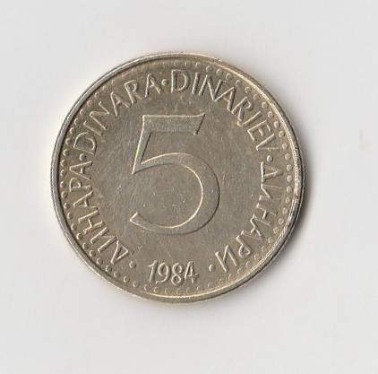  5 Dinar Jugoslawien 1984 (I093)   