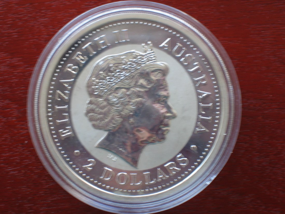  Australien 2 Dollar 2002 Kookaburra. 2 Unzen Silber.   