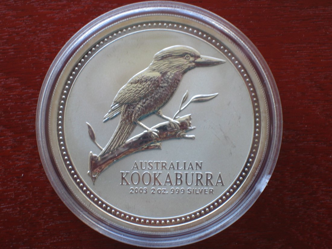  Australien 2 Dollar 2003 Kookaburra. 2 Unzen Silber.   