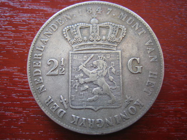  Niederlande 2 1/2 Gulden 1847 Willem II.   