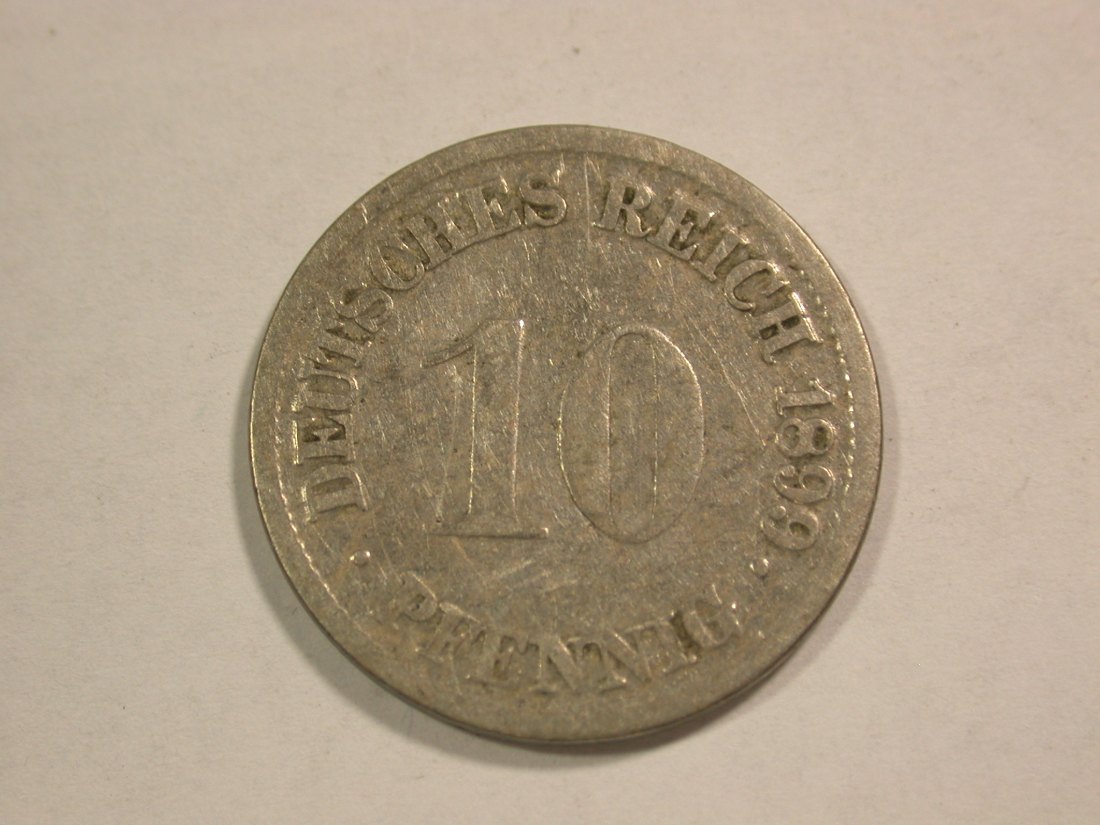  C01 KR 10 Pfennig 1899 G in s-ss  Orginalbilder   