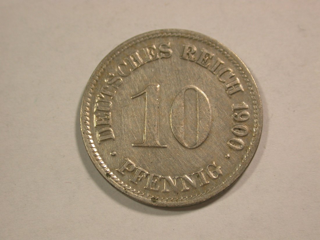  C01 KR 10 Pfennig 1900 D in ss+/ss-vz  Orginalbilder   