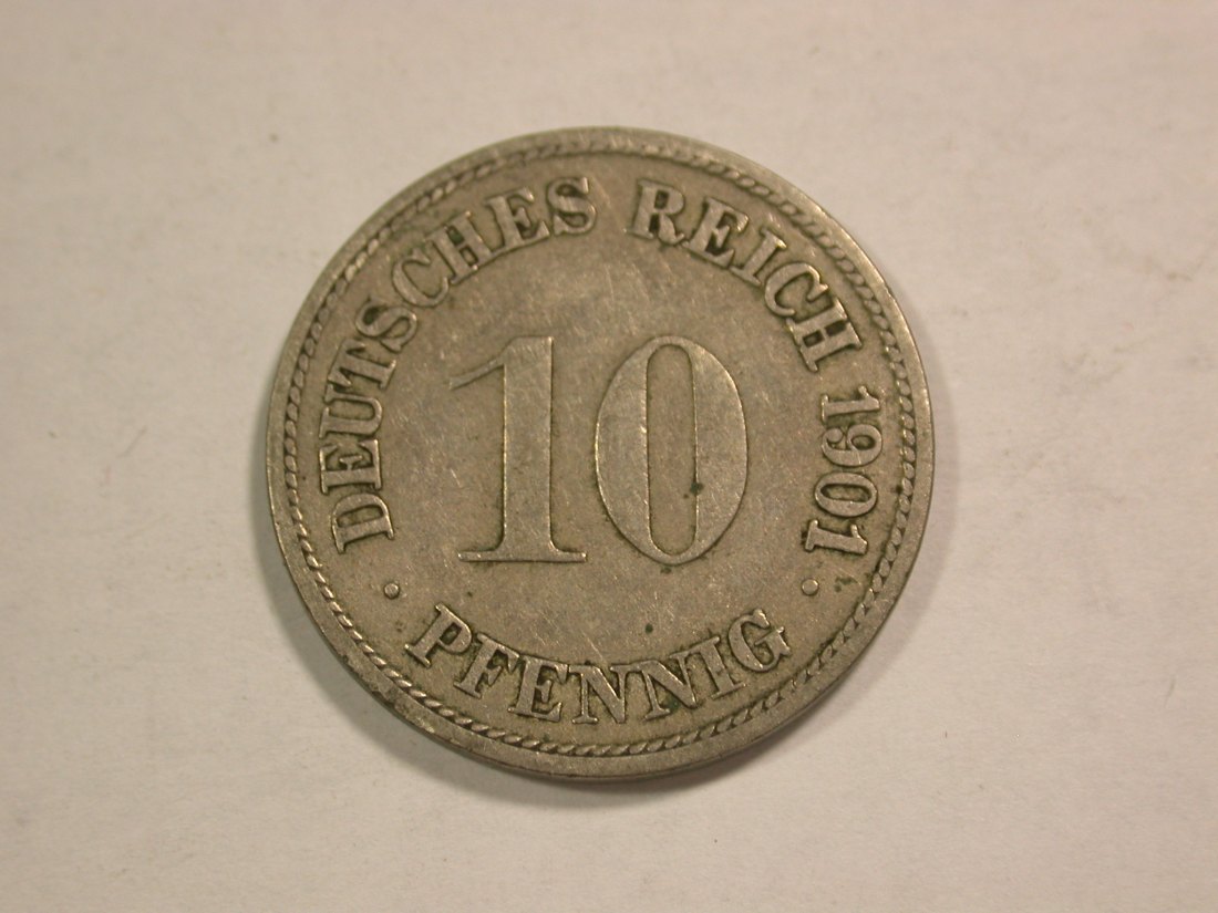  C01 KR 10 Pfennig 1901 G in f.ss  Orginalbilder   