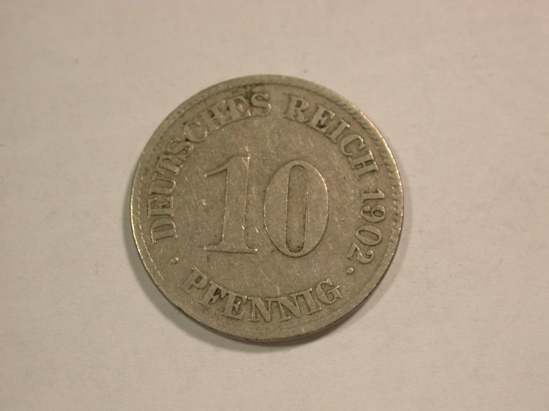  C01 KR 10 Pfennig 1902 J in ss Orginalbilder   