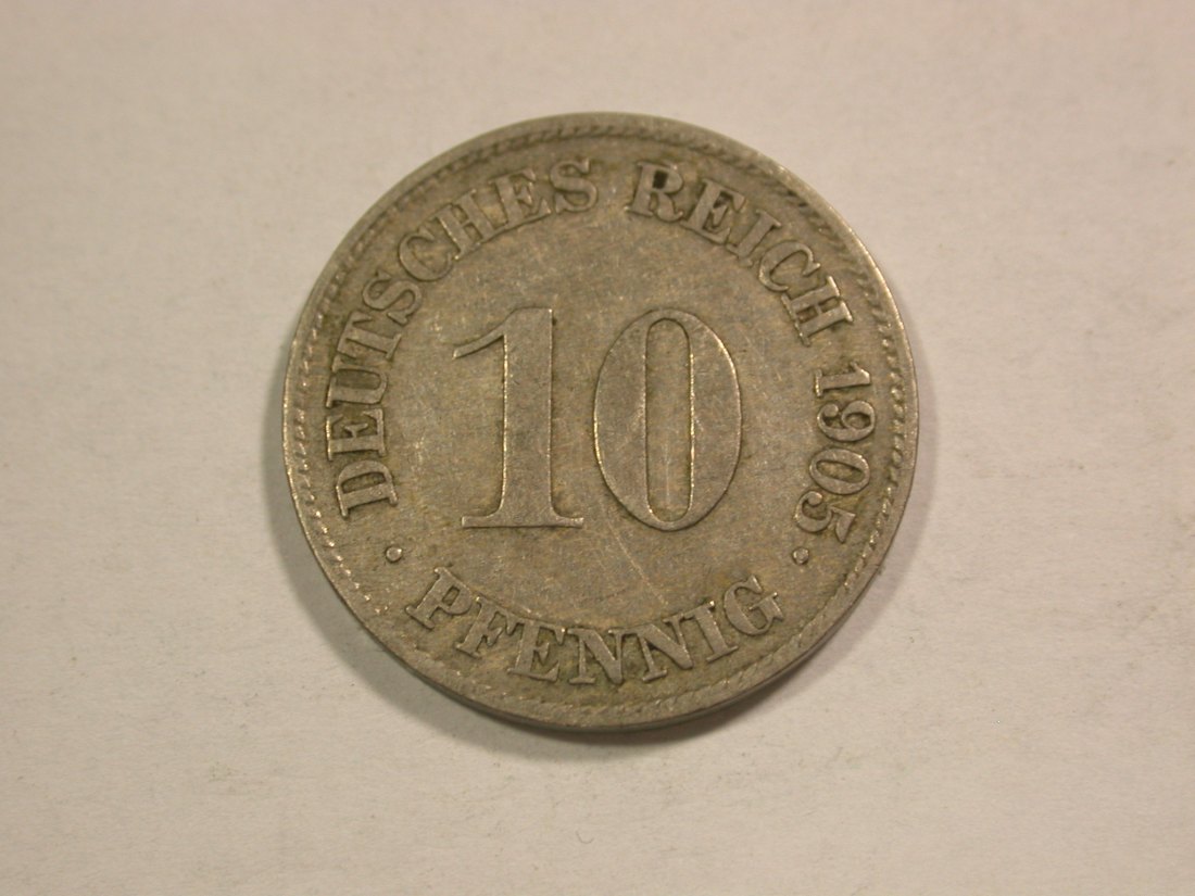  C01 KR 10 Pfennig  1905 J in sehr schön   Orginalbilder   
