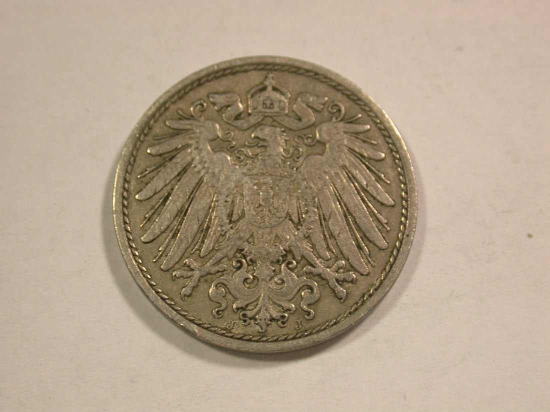  C01 KR 10 Pfennig  1909 J in ss  Orginalbilder   