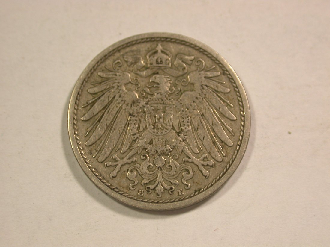  C01 KR 10 Pfennig  1910 E in f.ss  Orginalbilder   