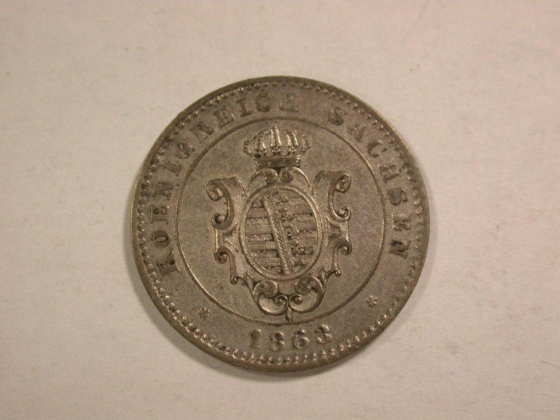  C02 Sachsen 2 Neugroschen (20 Pfennig) 1863 B in ss+/ss-vz Orginalbilder   
