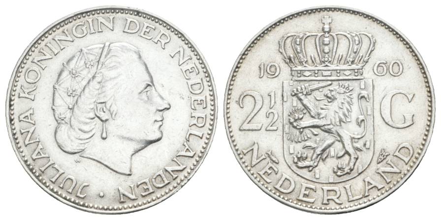  Niederlande, 2 1/2 Gulden 1960   