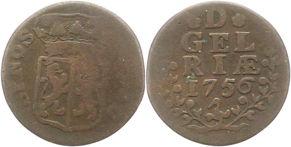  9511 Niederlande Geldern Duit 1756   