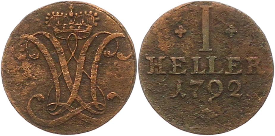  9547 Hessen Kassel  Heller 1792   