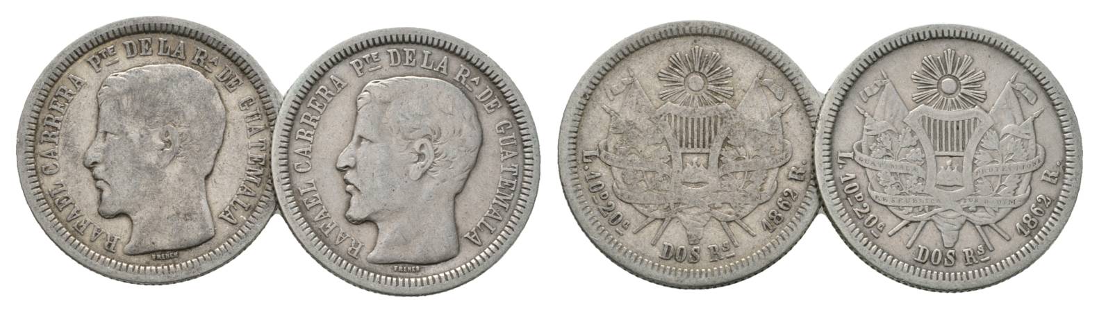  Guatemala, 2 Real 1862   