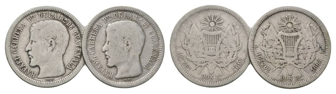  Guatemala, 2 Real 1864/65   