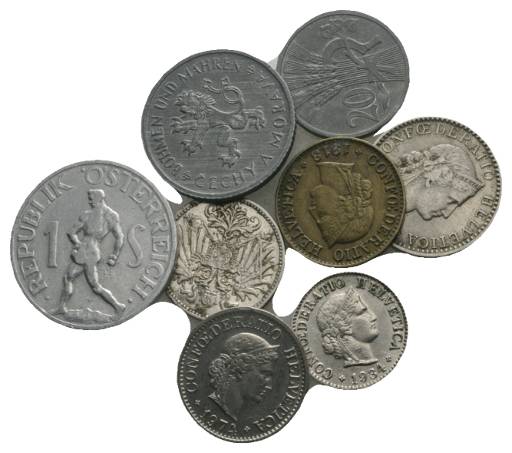  Böhmen, Österreich, Schweiz, diverse Kleinmünzen   