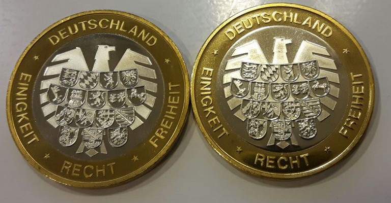  Deutschland    2x Medaille   FM-Frankfurt   Gewicht: 2x20g  PP   