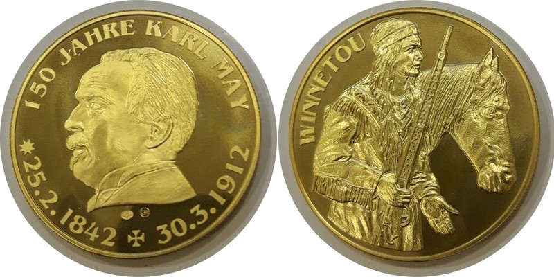  Medaille    150 Jahre Karl May     FM-Frankfurt   Gewicht: 27g  PP   