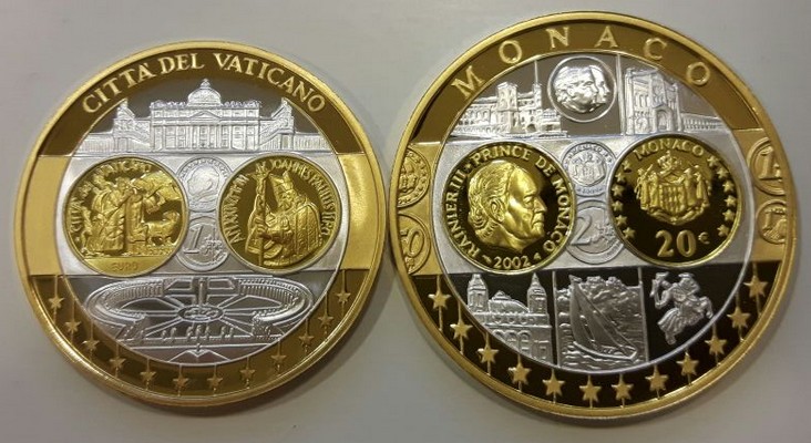 Vatican/Monaco   2x Medaille   FM-Frankfurt   Gewicht: 17/20g  PP   