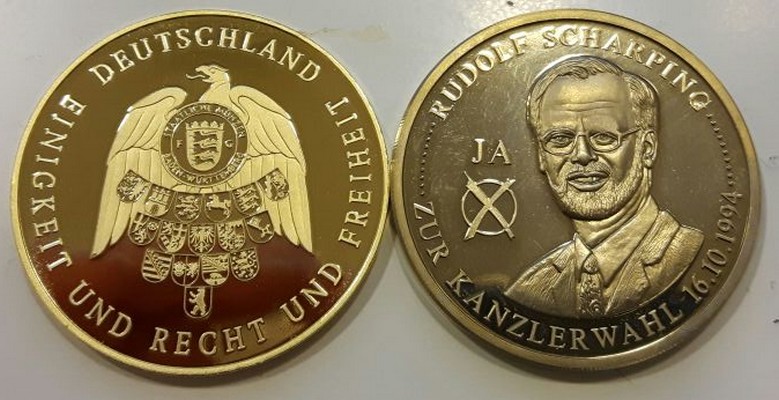  Deutschland   2x Medaille  H. Schmidt/Deutscher Wahltaler   FM-Frankfurt   Gewicht: insg. 54,8g  vz   