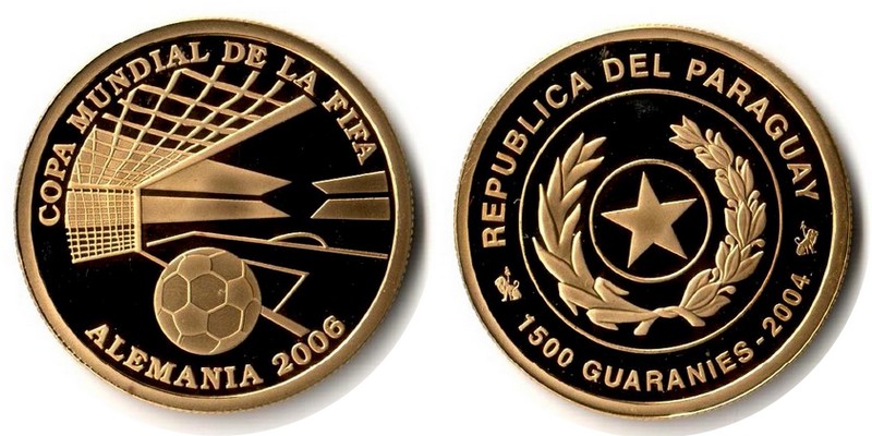 Paraguay MM-Frankfurt  Feingewicht: ca. 6,7g Gold 1500 Guaranies 2004 pp