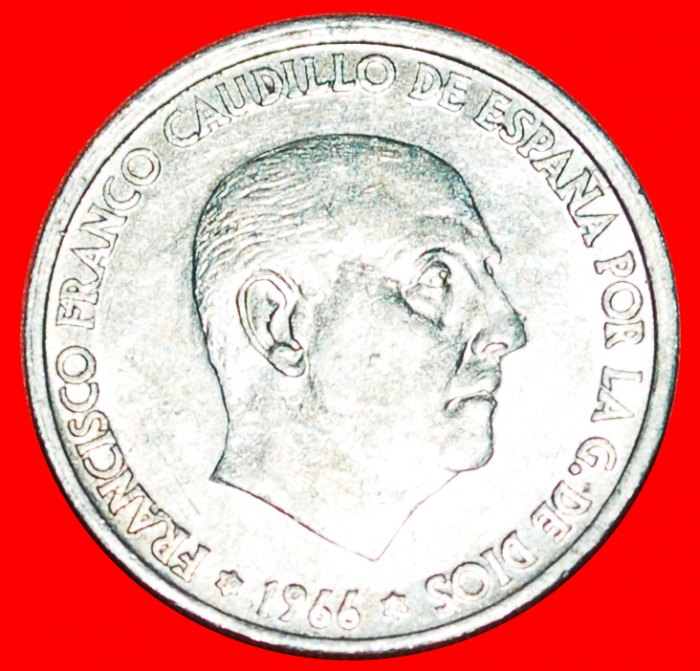  √ GENERALISSIMO FRANCO (1947-1975): SPAIN★ 50 CENTIMOS 1968 (1966)! LOW START ★ NO RESERVE!   