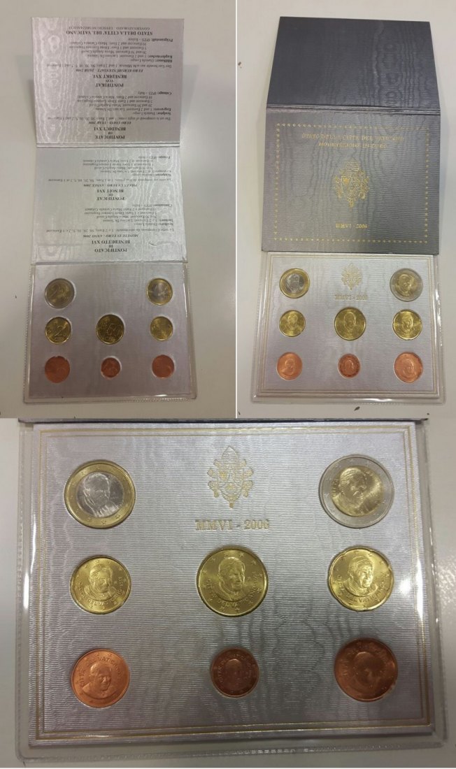  Vatikan Euro-Kursmünzensatz 2006  FM-Frankfurt Stempelglanz   