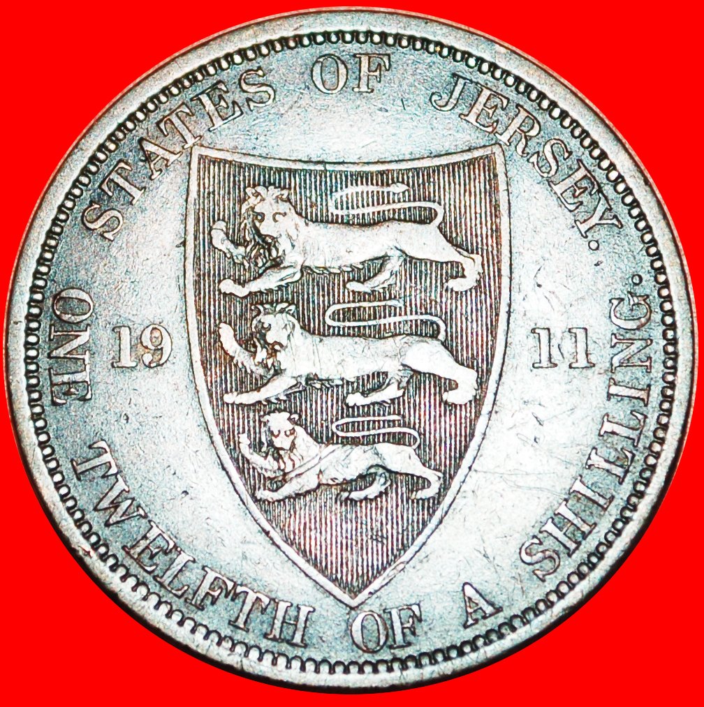  * GREAT BRITAIN: JERSEY ★ OLD TYPE 1/12 SHILLING 1911! LOW START ★ NO RESERVE!   