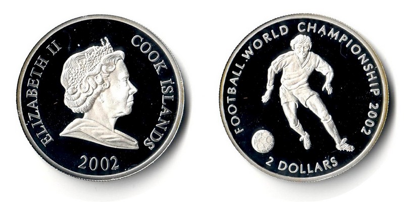  Cook Island  2 Dollar  2002  FM-Frankfurt  Feingewicht: 5g Silber  PP   