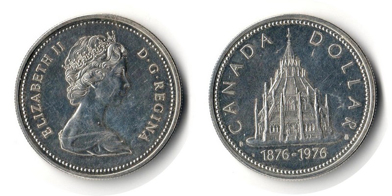 Kanada 1 Dollar  1976  FM-Frankfurt Feingewicht: 11,66g Silber vz/stgl.   