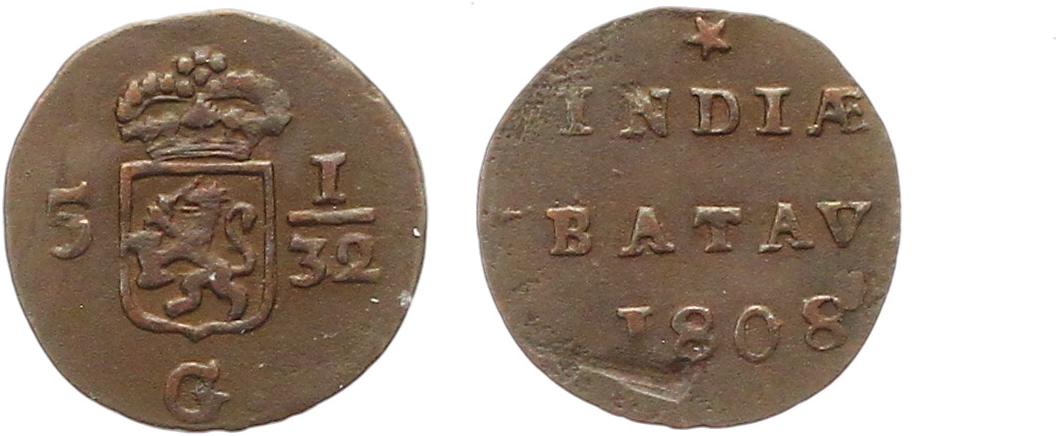 9719  Niederländisch Indien 1/32 Gulden 1808   