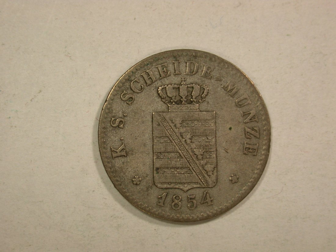  C04 Sachsen  2 Neu Groschen 20 Pfennig 1854 in ss  Originalbilder   