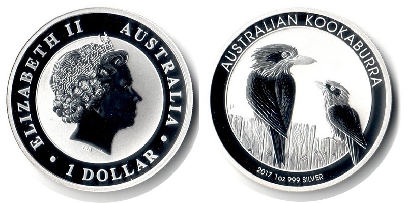  Australien  1 Dollar  2017  FM-Frankfurt Feingewicht: 31,1g Silber  stempelglanz  Kookaburra   